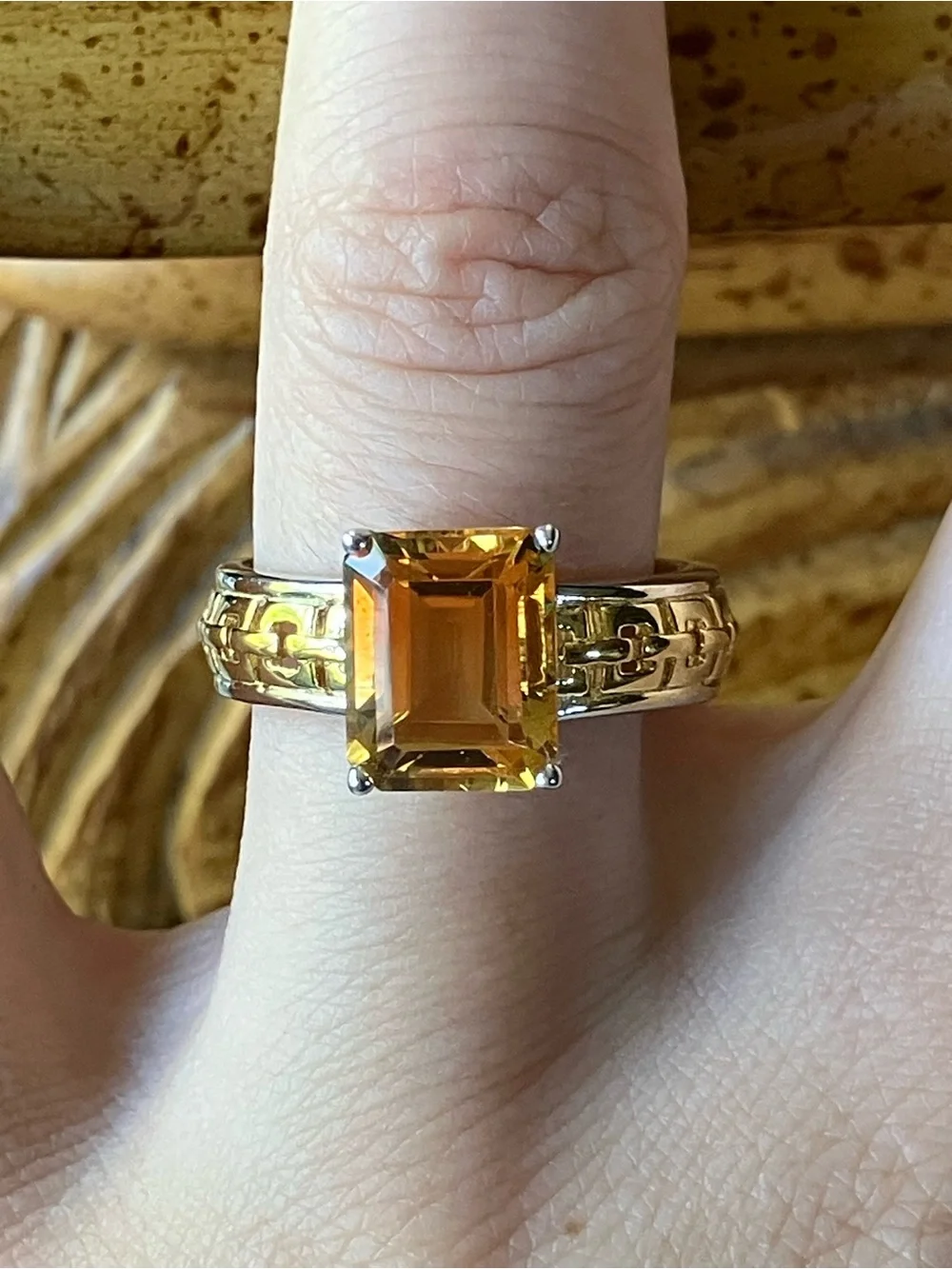 Brazilian Citrine Sterling Silver Ring Size 8